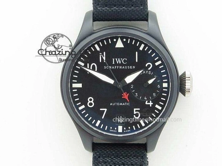 MIROTIME 0219 Pilot Top Gun IW326901 M+F 1:1 Best Edition Black Dial on Black Rubber Strap A SportInspired 6999